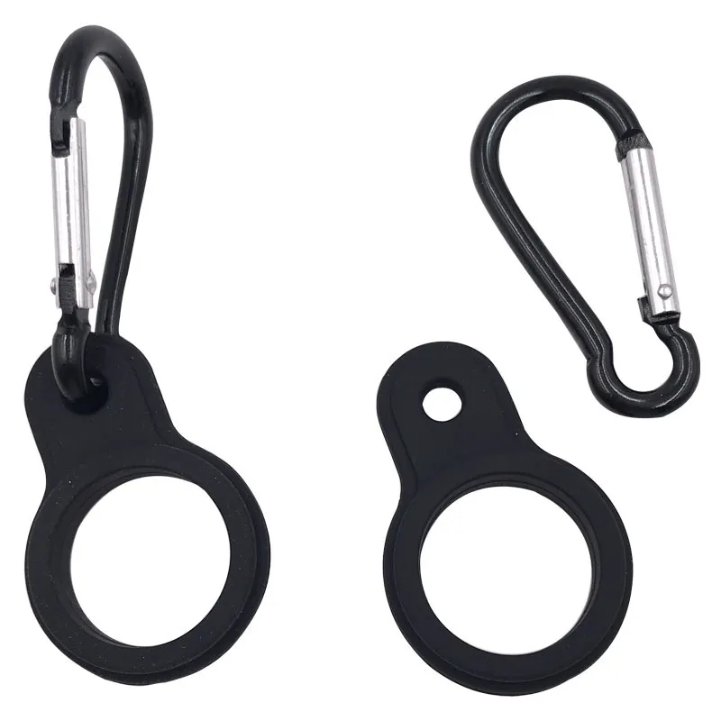 Vattenflaskhållare med Hang Buckle Carabiner Clip Key Ring Fit Cola -flaskformad silikonbärare DH0393