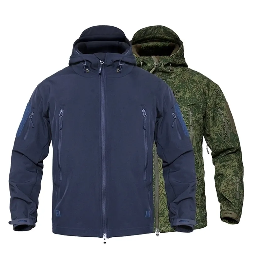 MEGE Giacca tattica da uomo impermeabile mimetica giacca in pile militare Softshell giacca a vento invernale esercito 5XL jaqueta masculino 201127