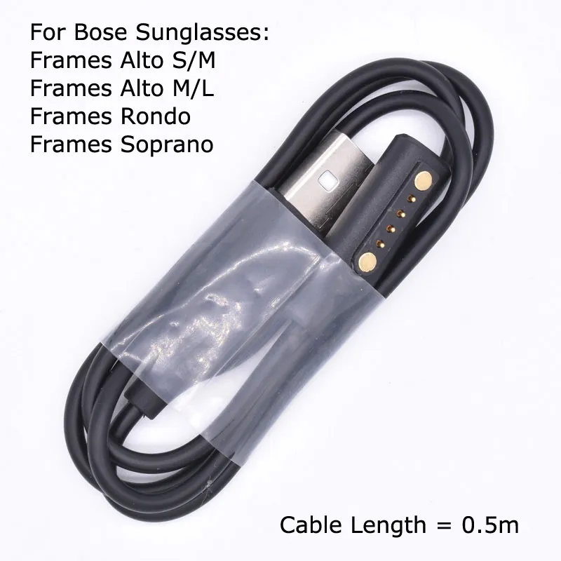 Para quadros de bose alto carregador USB Cabo de carregamento magnético flexível com 0,5m de carga de carga do conector suporte rondo soprano tenor óculos de sol de áudio