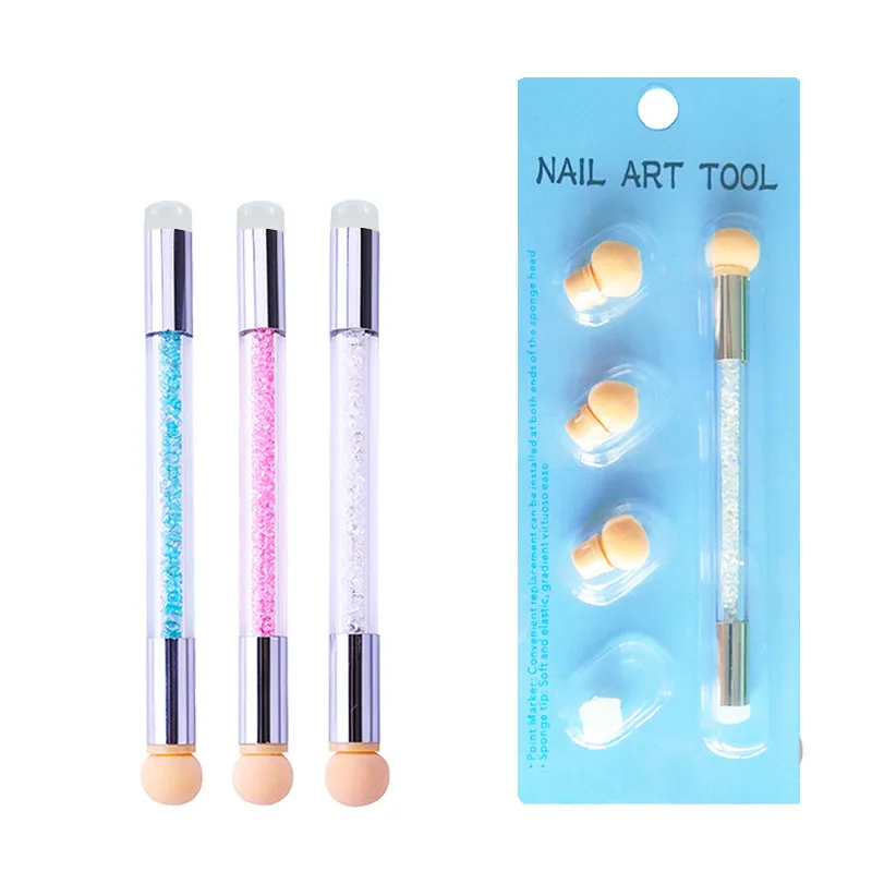 Nail Art Shading Pen Silicone Stamper Kits met extra 3 sponskop 1 siliconen stempelende blaarpakket manicure gereedschap set NAB042
