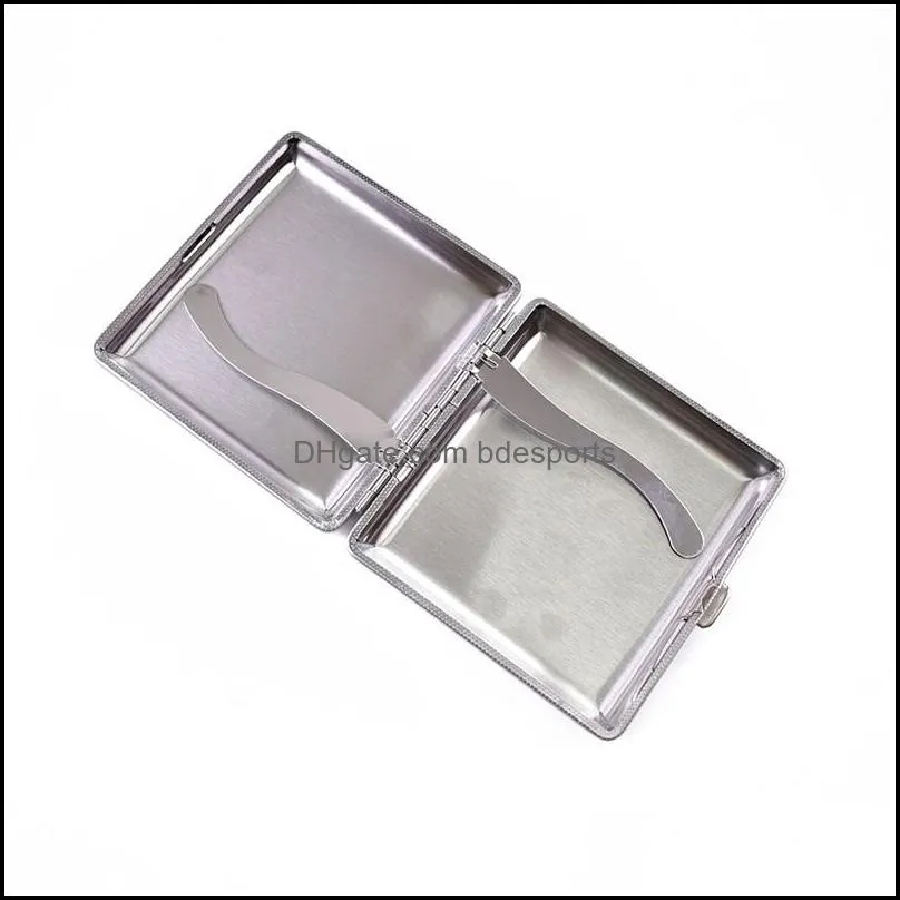 Cigarette Cases Smoking Accessories Household Sundries Home Garden Metal Case Exquisite Tra Thin Creative Iron Clip Button Male Cigarettes