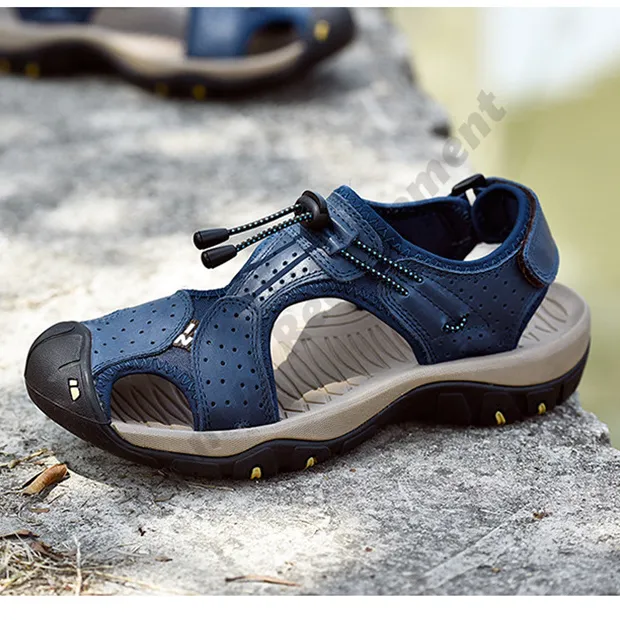 Duży rozmiar 11 Sandałów Mężczyźni 2022 Lato Nowy oddychany palca sandałowy Sprzedaż Spasowy buty plażowe Red Zen 4