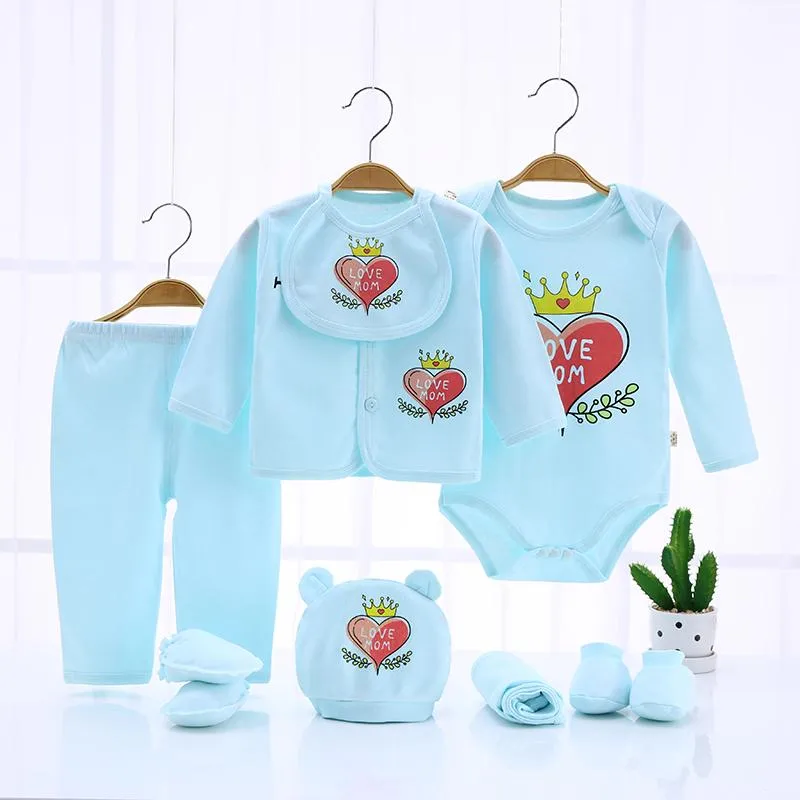 Clothing Sets Born Baby Boys Rompers Suits For Kids Outfits Infant Pants Bibs Caps Tops Cotton Love Dad MomClothing