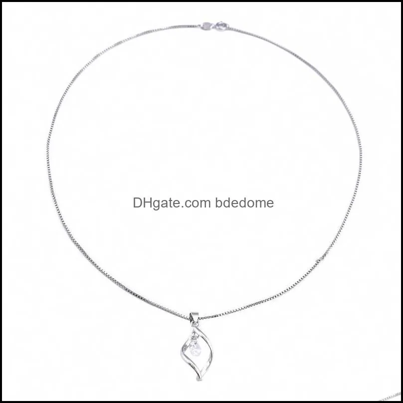 pendant necklaces diamond twisted ladies fashion jewelry high quality crystal zircon retro simple necklace wedding bridal