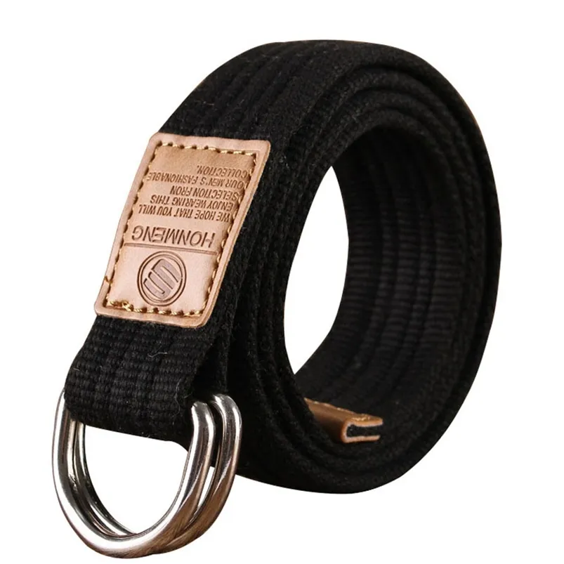 Unisex canvas riem dubbele ring buckle militaire leger s mannen dames s casual zakelijke cowboybroek 220712