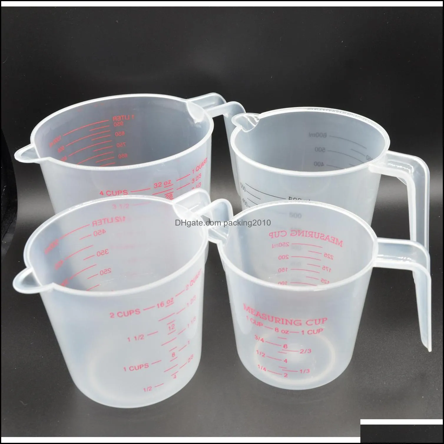 plastic measuring cup with grip handle stackable kitchen tool baking measure tools pae10540