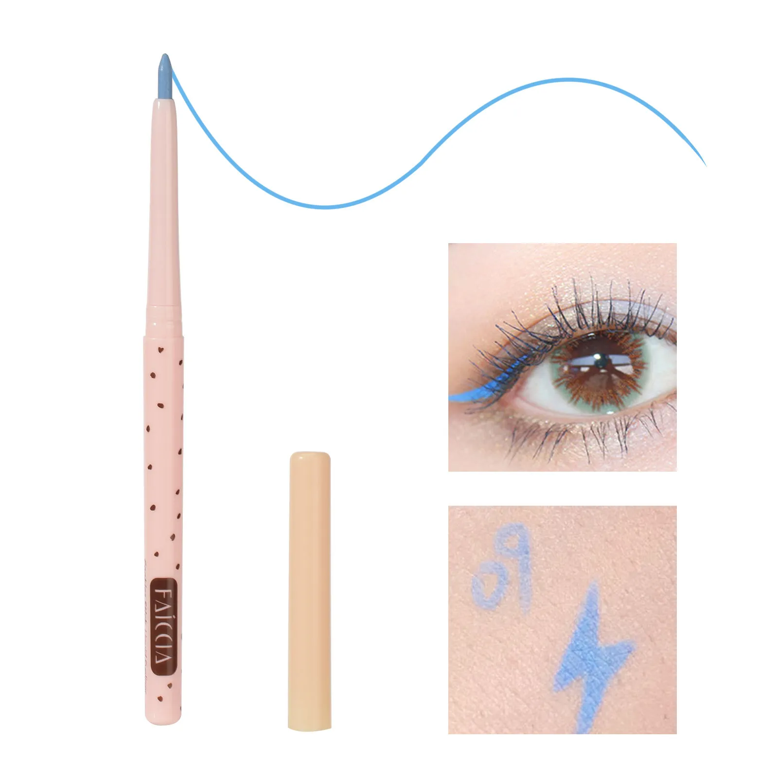 Eyeliner gelpen liegen zijdewormen oogmake -upgereedschap S09 Blue Glacier 1pc