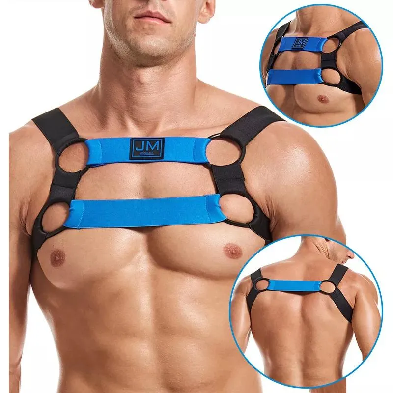 Set di reggiseni Jockmail Adulti Lingerie erotica Biancheria intima in pelle Tuta elastica Reggiseno Sissy Bondage Harness Canotta Uomo Per ragazzi gay sexyReggiseni