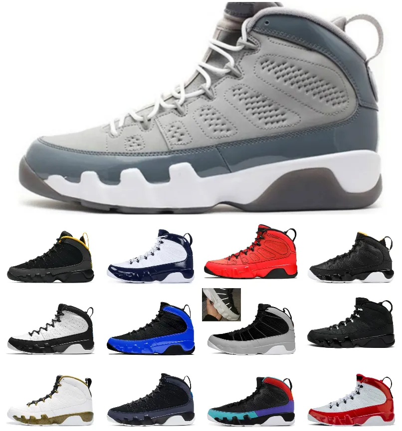 2023 Jumpman 9s Retro Grey Basketball Shoes For Men Fire Red, Bred