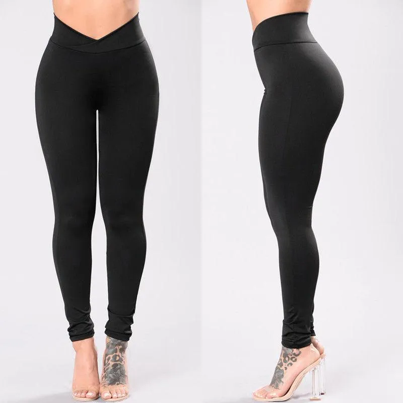 Kvinnors byxor capris kvinnor hög midja kompression fitness basskikt solida svarta leggings casual för kvinnlig höst