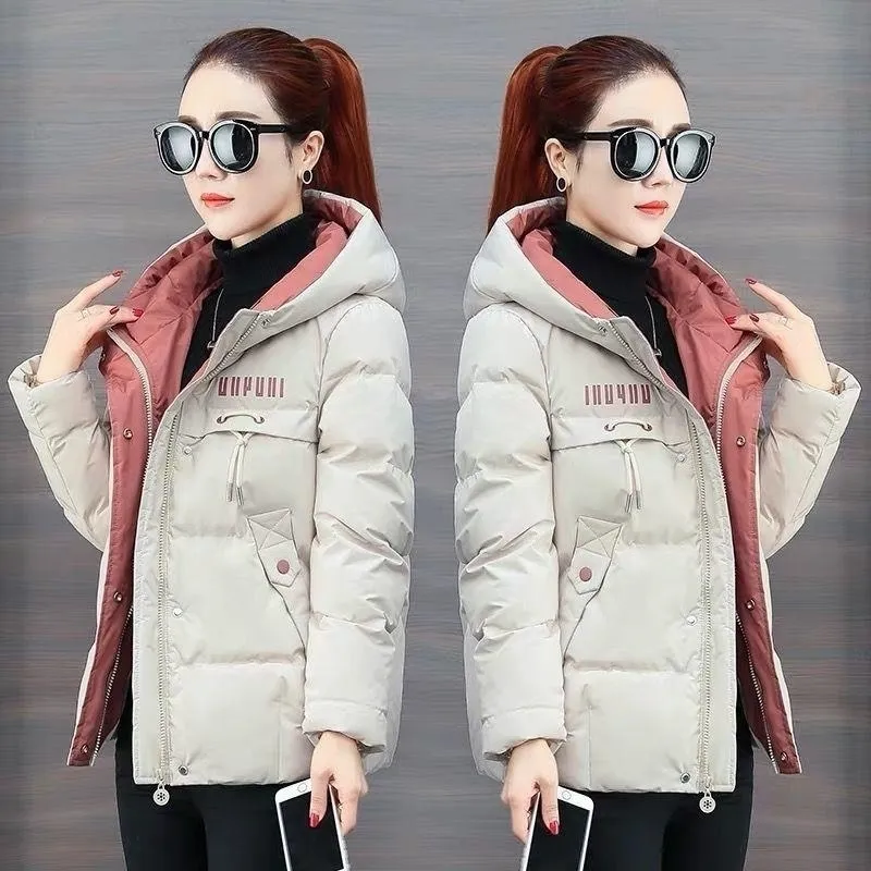 arrival female winter padded coat warm thick cotton inside puffer jacket women bubble coat pink down 0.8 201027