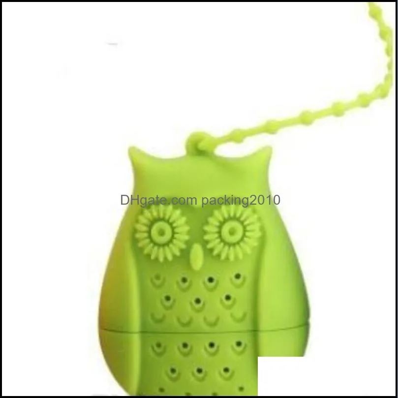 Owl Tea Strainer Cute Silicone Fliter Strainer Tea Bags Food Grade Creative loose-leaf Tea Infuser Filter Diffuser IIA26N