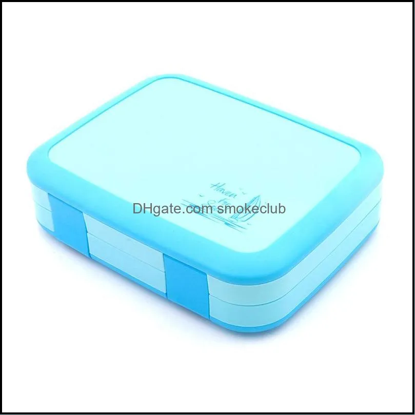 TUUTH Microwave Lunch Box Portable Multiple Grids Bento for School Student Kids Children Dinnerware Food Storage Container 220228