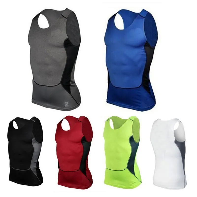 S XXL Mens Running Vest Gym Sleeveless Shirt Fitness Sports Tight compression T shirts gym high quality sports 220622