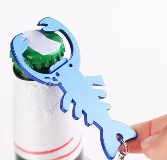 Creative Lobster Metal Bottle Opener With Keyring Keychain Promotional Gift Beer Beverage Bottle Opener C0630X16