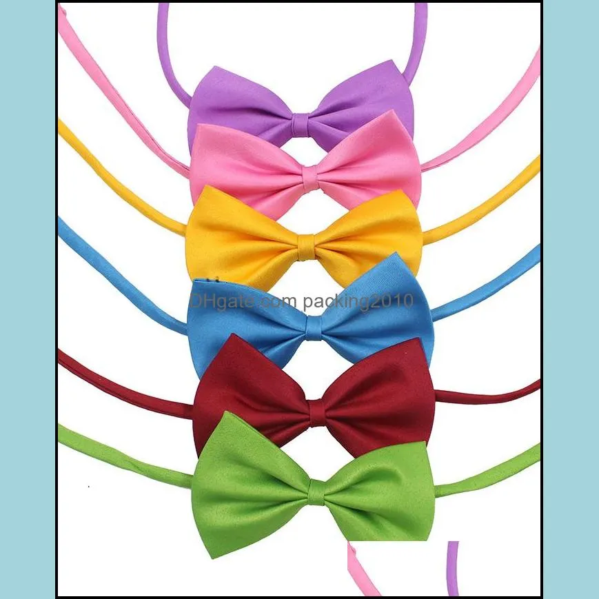 High quality adjustable pet dog apparel bow tie necklace accessories collar puppies bright colors multicolor DHL fast