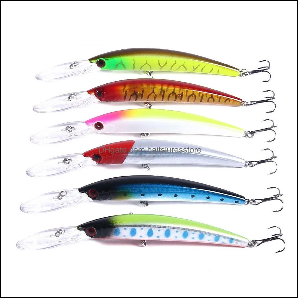 New Long Tougn Minnow Laser Fishing Lure 15G 15Cm 3D Eyes Suspend Swimbats Alice Mouth Bait Drop Delivery 2021 Baits Lures Sports Outdoors