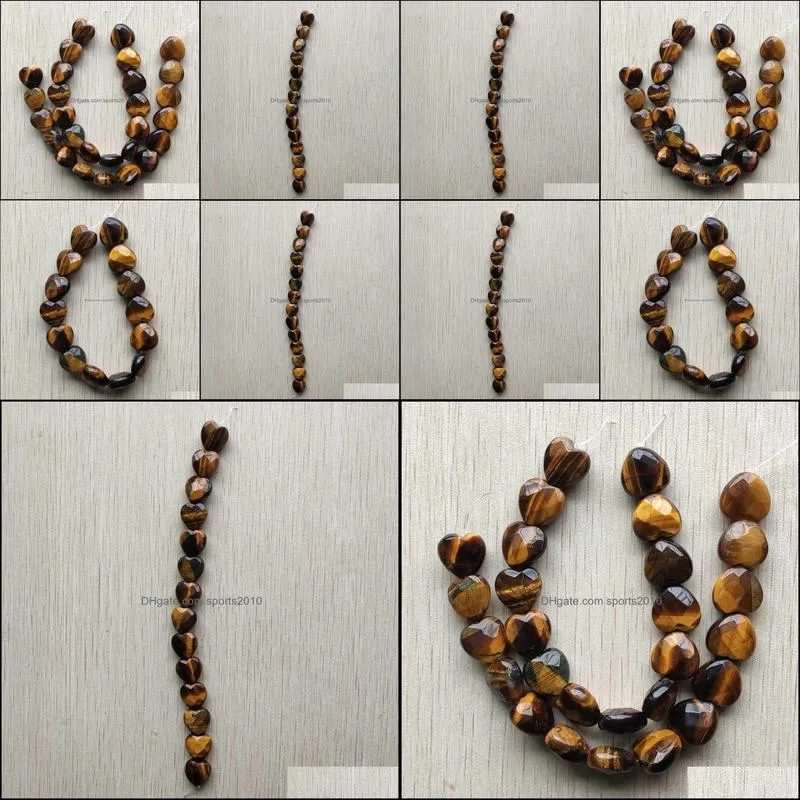fashion 15mm heart natural tiger eye stone quartz cut faceted beads for jewelry making sports2010