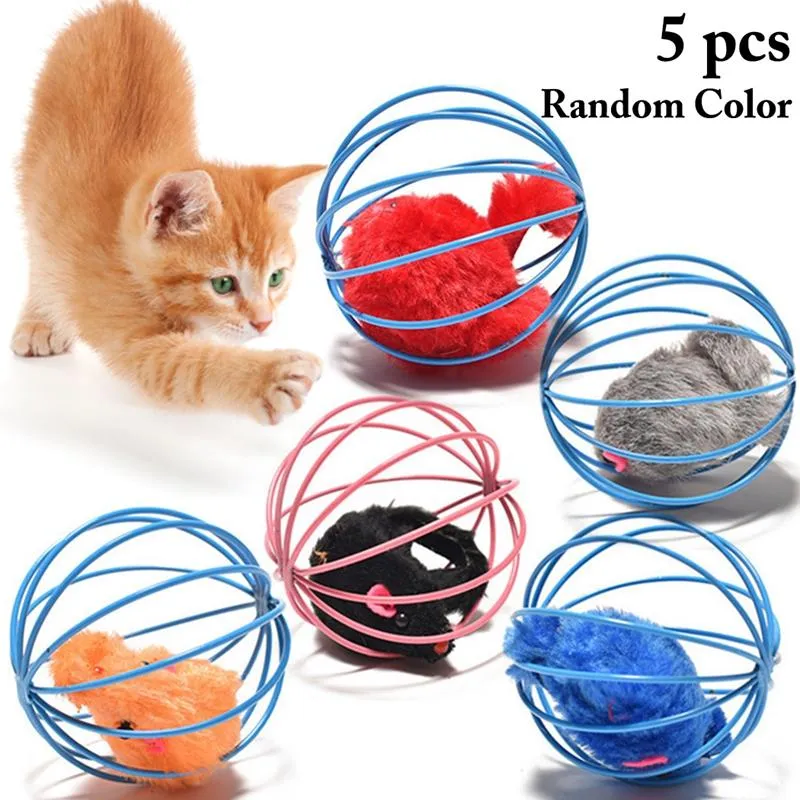 Chat Jouets Interactif 2.56in Prisonnier Souris Chaton Jouer Ball Chien Chase Jouet Pet Éducatif Aléatoire ColorCat