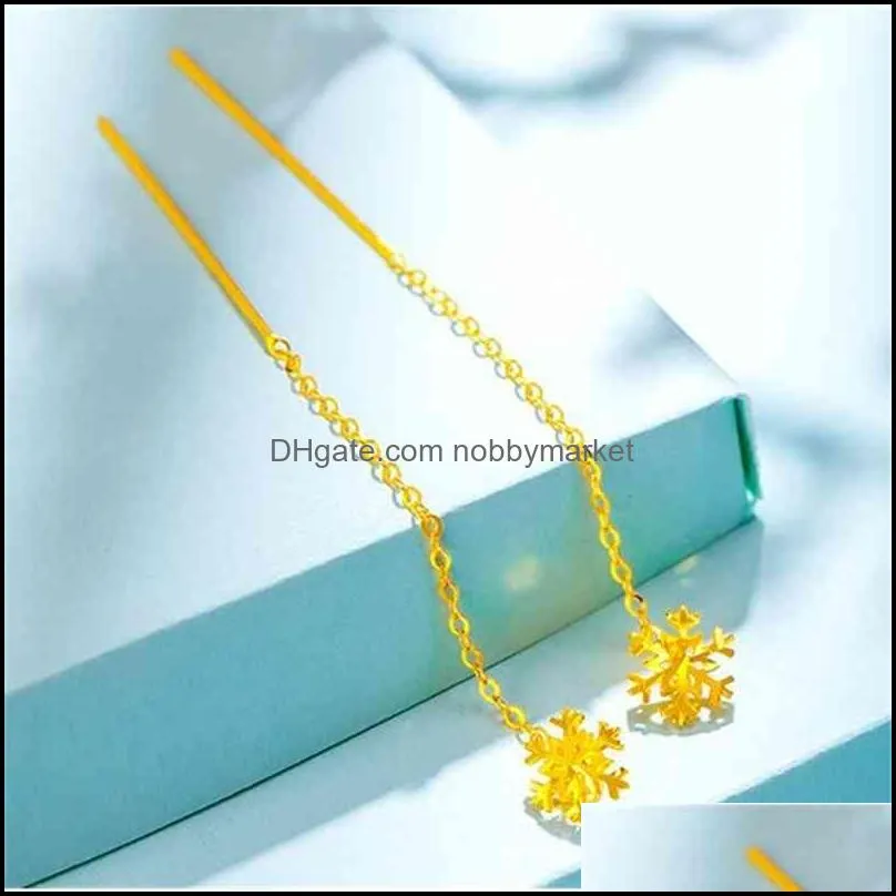 Luxury Fashion Solid Pure 18K Gold Earrings Jewelry Women Ladi Female Bridal Engagement Wedding Earrings