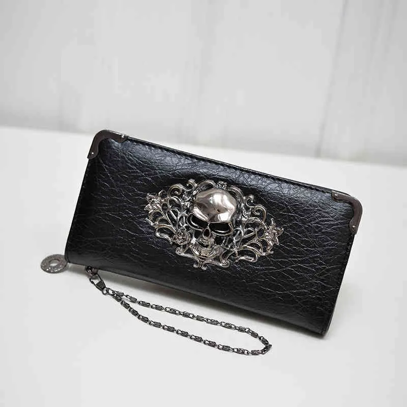 HBP Wallet Women's Long Personalized Wallet Punk Skull Rivet Handbag Wallet Trendy Bag 220815