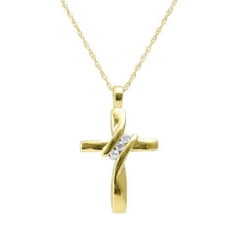 Pendant Necklaces Explosion Cross Necklace With ZirconGold Plated Plate Medallion Clavicle Women's Top Gift Couple EssentialPendant