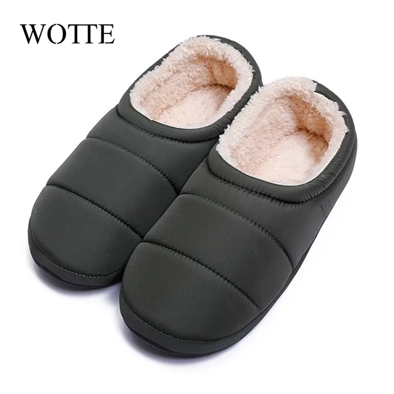 Pantofole da casa Pantofole da uomo invernali Scarpe da casa in cotone Pile calde Pantofole antiscivolo da uomo Plus Size Alta qualità 201026