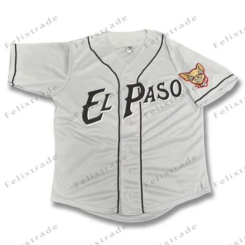 College Baseball Wears Mens El Paso Chihuahuas Jersey Home Road
