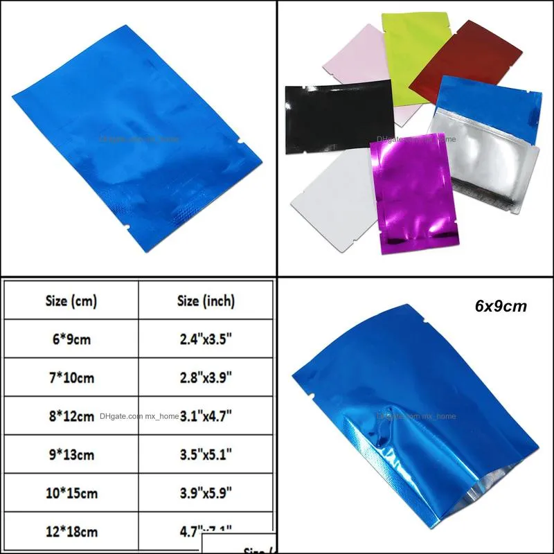 6x9cm Blue Aluminum Foil Vacuum Packing Pack Bags Food Storage Open Top Heat Sealable Mylar Foil Vacuum Food Grade Heat Seal Packing