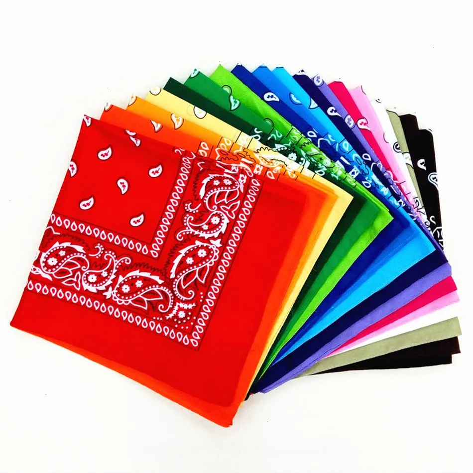 Fashion Polyester Bandana Square Scarf For Women Men Headband Headwear Double Sided Head Wrap Hair Accessories