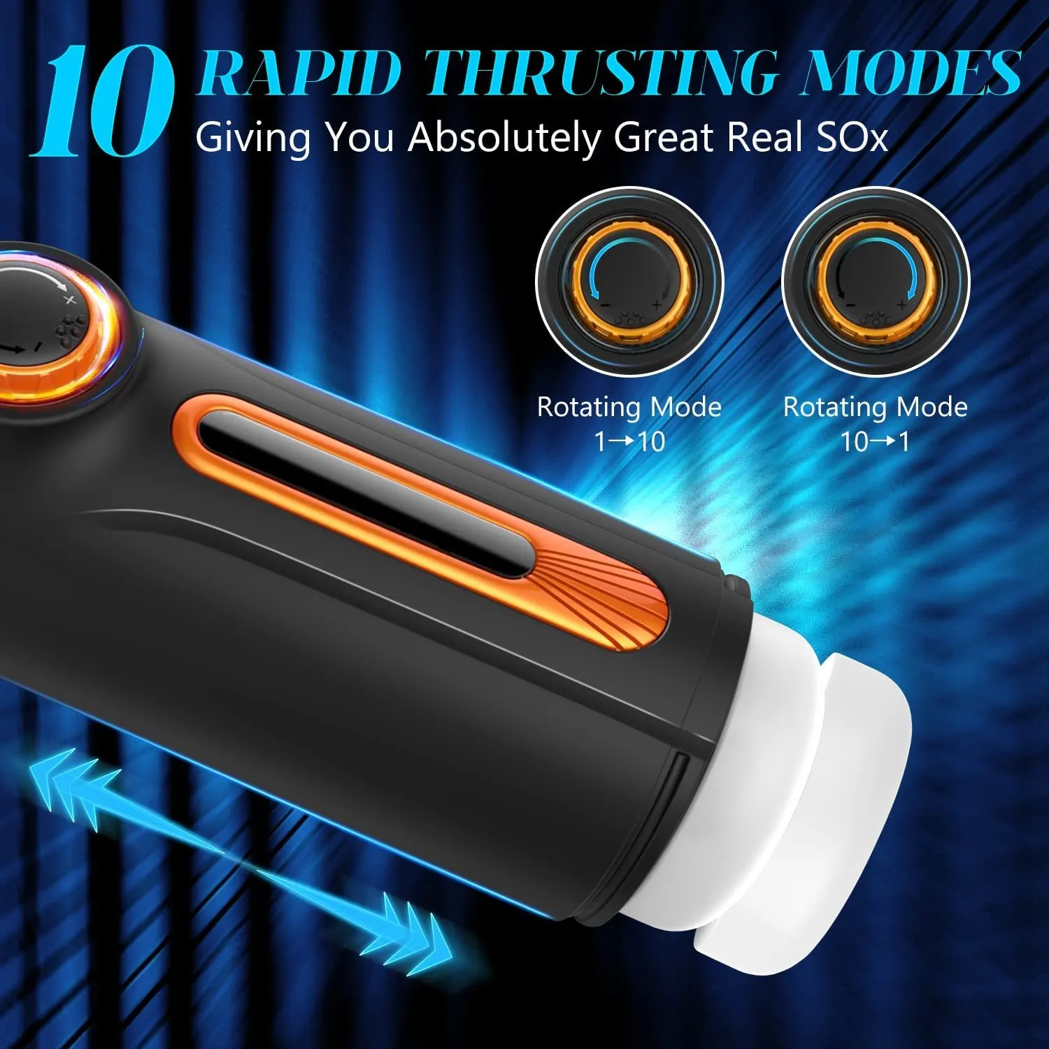 10 modes automatic thrusting rotating male masturbator Male Masturbator Mens Sex Toys - 10 Thrusting & 10 Rotating Modes Adult  Toys