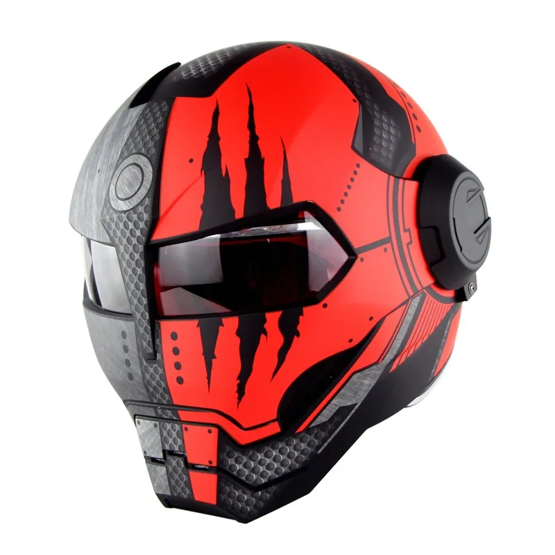 Motorcykelhjälm Personlighet Full Face Capacete Lokomotiv Half Casco Den senaste modulära Retro Dot capacete