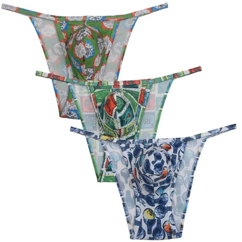 Underpants Sexy Men's String Side Bulge Pouch Brazilian Brief Thong Underwear Bath Skimpy Briefs