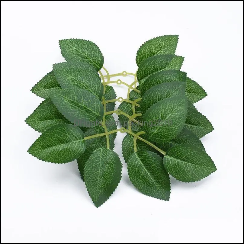 Decorative Flowers 20Pcs Silk Rose Leaves Christmas Decorations for Home Wedding Bride Wrist Fondant Flower Artificial Plants Ddiy Gift