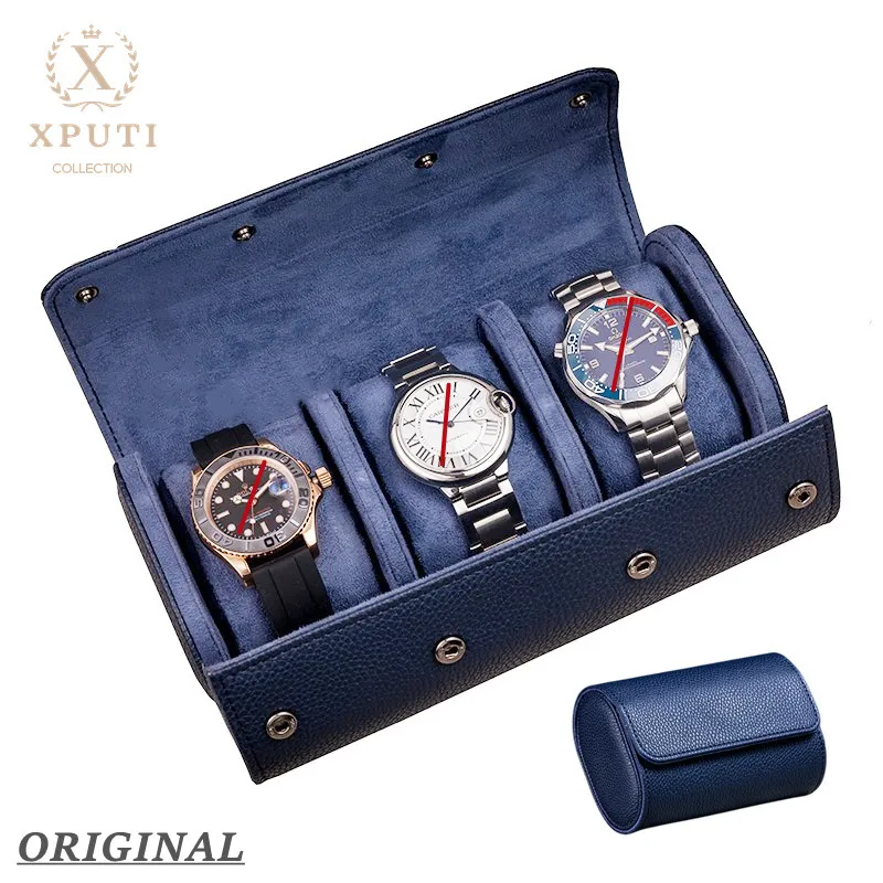 2 3 slots Watch Roll Travel Case Storage Organizer Perfect Gift for Men Microfiber PU Leather case 220617