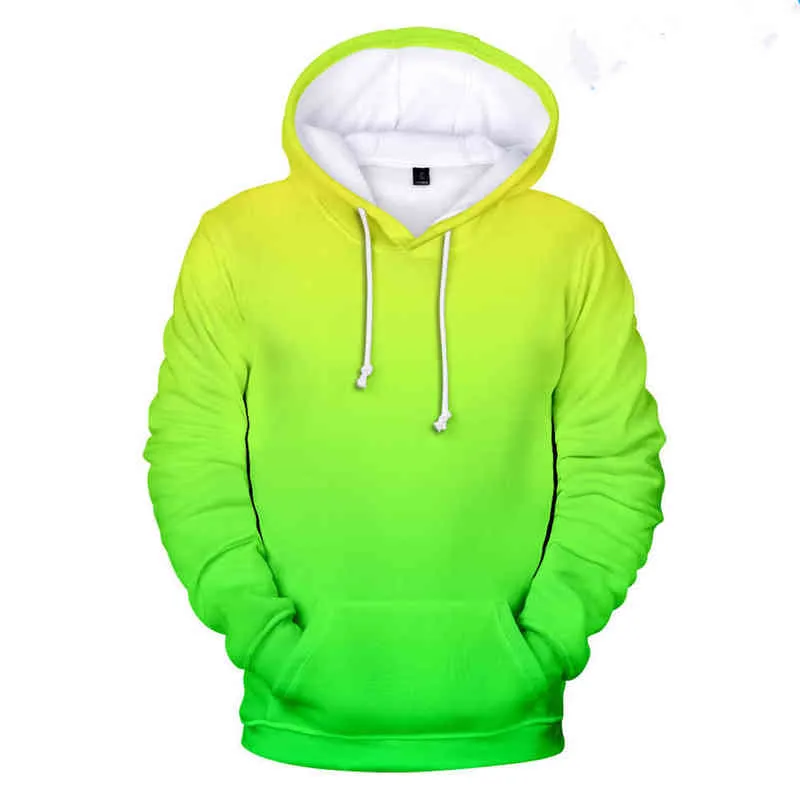 Neon Yeşil Hoody Erkekler/Kadınlar Harajuku Giysileri Özelleştirme 3D Hoodie Sweatshirt Sokak Renkli Baskı Hip Hop Trend 4xl L220704