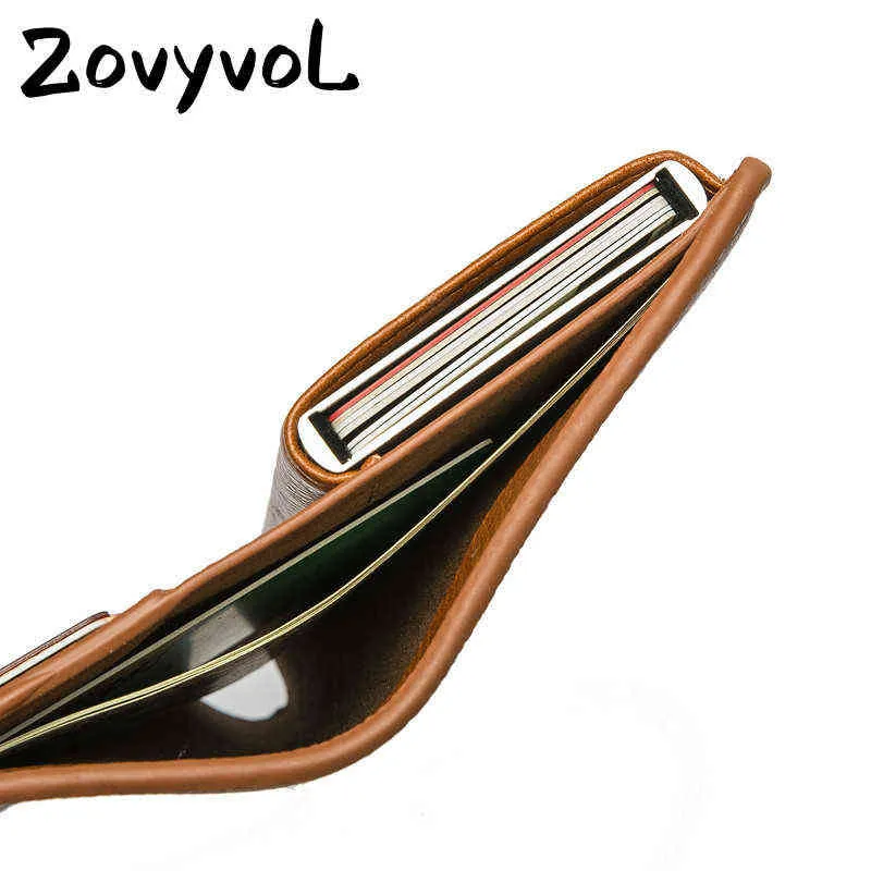 Zovyvol 2020 Mini portafoglio antitheft Porta della carta antitheft Smart Slim Ladies Case Unisex Vintage Solid Money Bag Dropshipping J220809