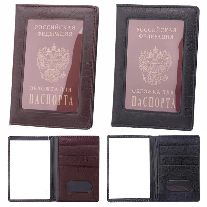 Korthållare Vintage Clear ID Holder Case Wallet Transparent Ryssland Business Passport Cover för män Kvinnor Rese Bagscard