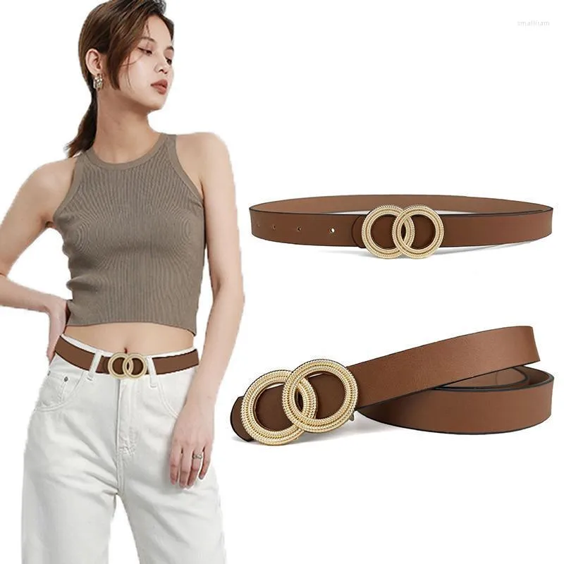 Cintos de moda feminina puil cinturão de couro fuckle de fivela de fivela simples jeans ladras finas cinturões cinturgos cinturões smal22