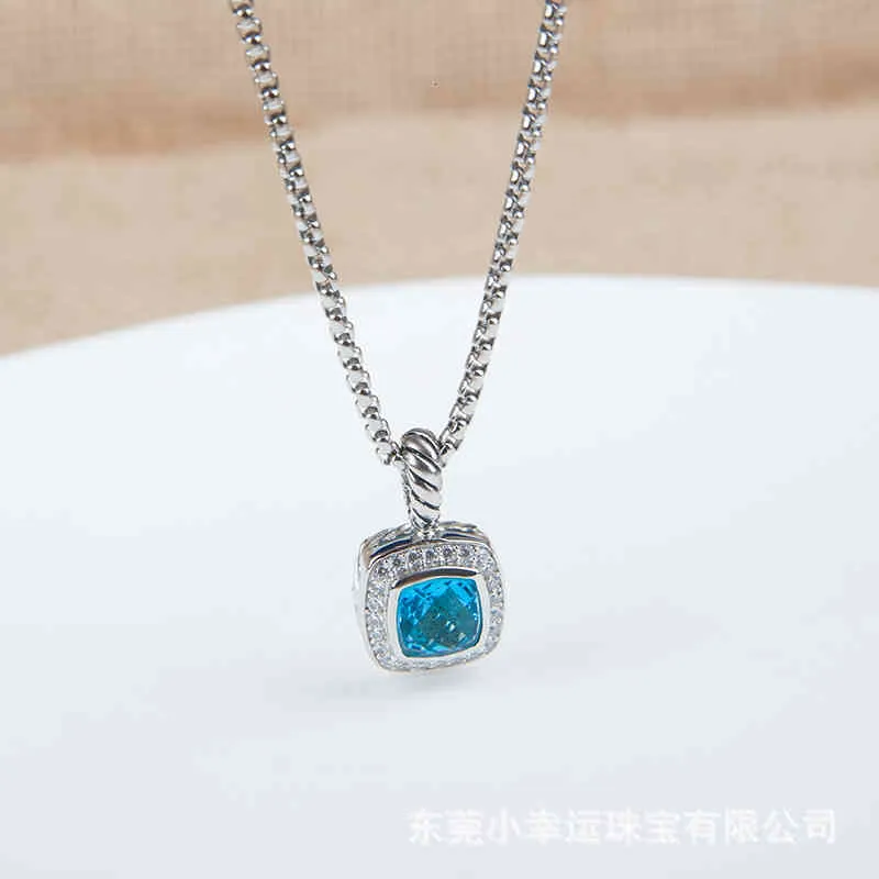 Collares Dy Men Jewelry Diseñador Collar Petite Bluetopaz Black Onyx Amethyst Garné Diamante Diamante Joya Joya