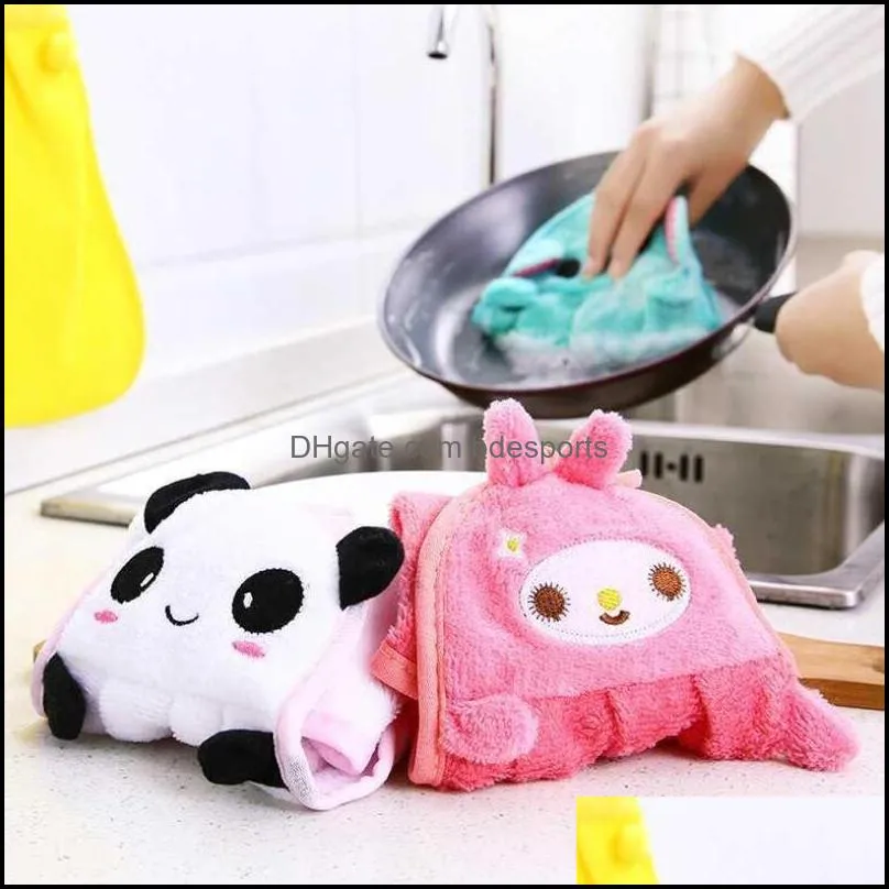 Hand Towel Hanging Kitchen Bathroom Indoor Thick Soft Cloth Wipe Towel Cotton Dish Cloth Clean Towel Accessories 313 S2