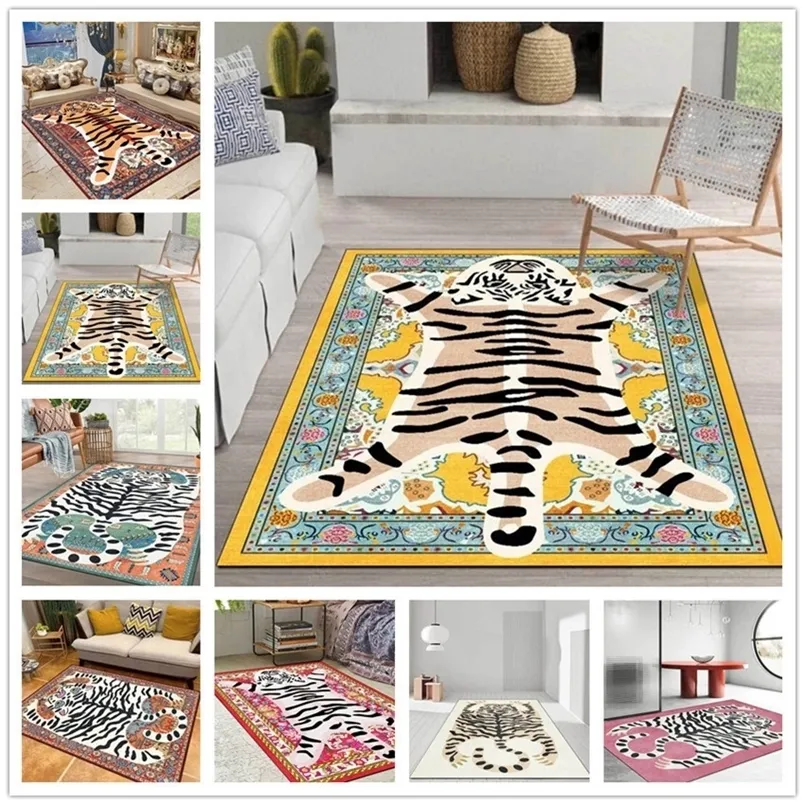 Flanellen tapijten voor dieren tijgerbed zachte mat huis vloer matten kerstdecor woonkamer tapijten tapis alfombra 220811