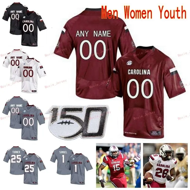 Nik1 cosido personalizado 11 Pharoh Cooper 13 Shi Smith 14 Connor Shaw 18 OrTre Smith South Carolina Gamecocks College Hombres Mujeres Juventud Jersey