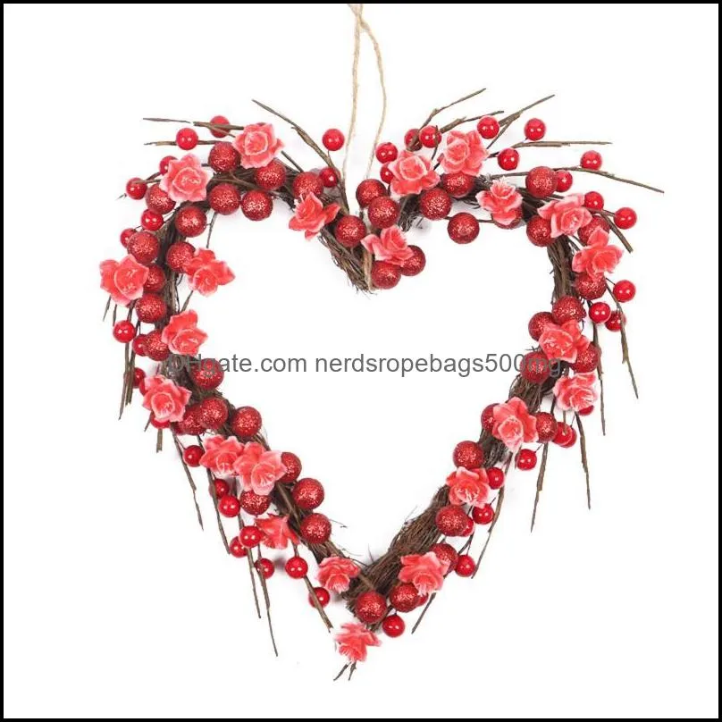 Decorative Flowers & Wreaths Wreath Decoration Ornaments Wedding Home Decorations Party Birthday Gift Heart Type Artificial Flower