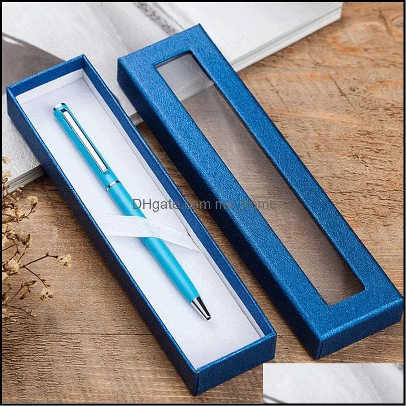Paper Pen Pencil Case Wedding Gift Can Customized LOGO Paper Pen Box With Clear Window Box Display Boxes