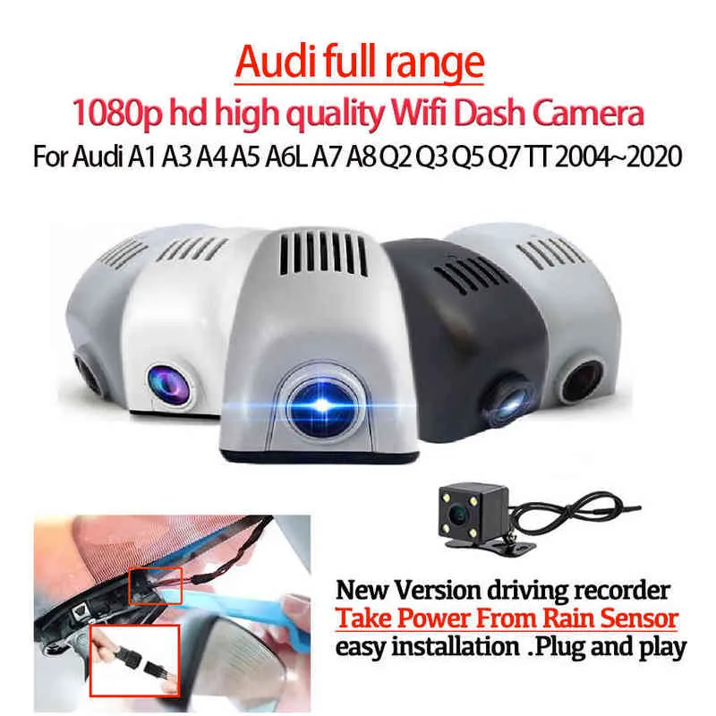 HD 1080P Car DVR Dual Core Novatek 96675 WiFi Dash Camera Video Recorder för AUDI A1 A3 A4 A5 A6L A7 A8 Q2 Q3 Q5 Q7 TT 2004 ~ 2021 H220409
