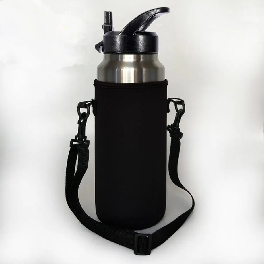 36O ​​/ 1L 18oz / 0.5L Garrafas de água da tampa da palha da tampa do growler caneca 304 de aço inoxidável de aço inoxidável de aço inoxidável 2-wall isolado do neoprene do vácuo