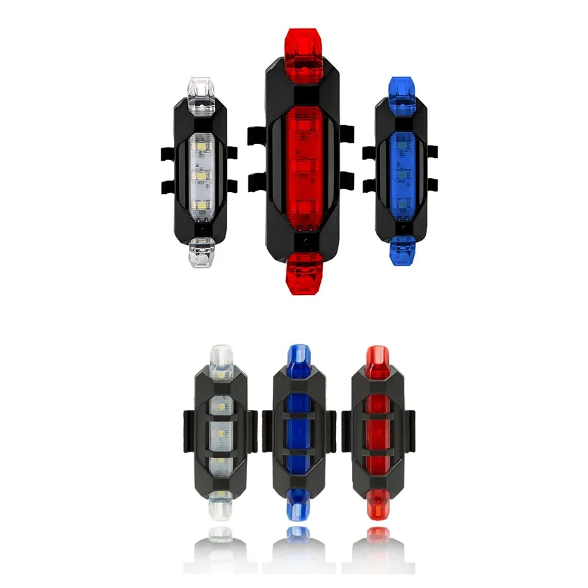 Universal Bicicleta Recarregável USB LED Flash Biciciclos Tail Light Mountain Bike Safety Aviso Frente e traseira Luzes piscando