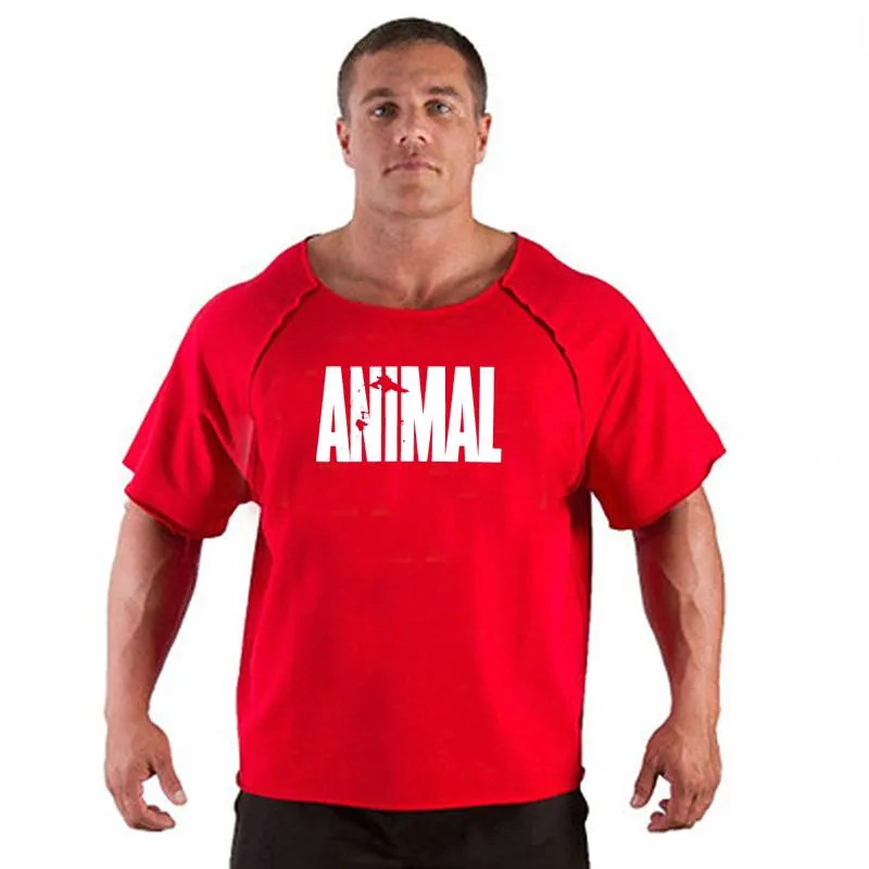 Männer Tank Tops männer T Shirts Fitness Männer Bodybuilding Hemd Batwing Hülse Rag Gym Muscle Lauf Shirt2022Men's