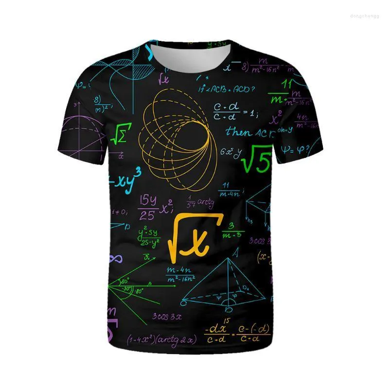 남자 티셔츠 창조적 인 프린트 3D 티셔츠 재미있는 수학적 공식 남자 티 오버 사이즈 패션 하라주 쿠 여름 소프트 아늑한 tshirt kids str